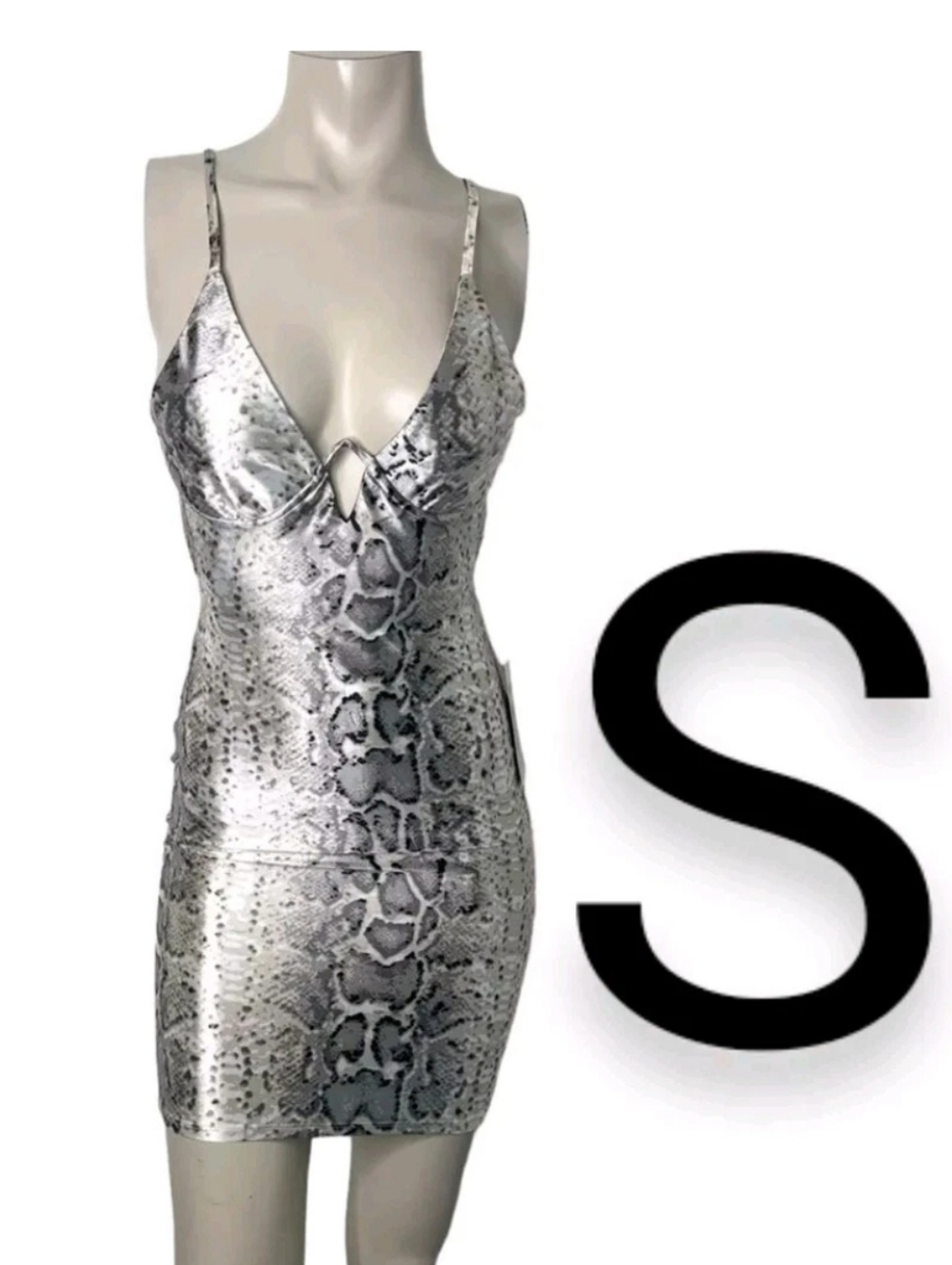 🆕Satin Silky Snakeskin Club MiniDress~Size S